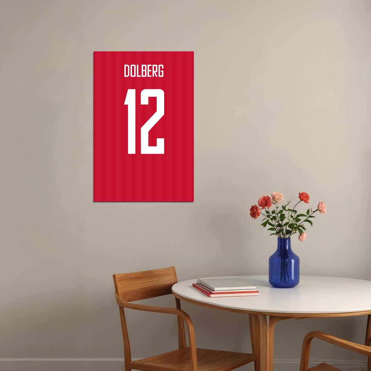 Denmark #12 Kasper Dolberg World Soccer Championship Poster Wall Art Print Home Wall Decor - xonomax