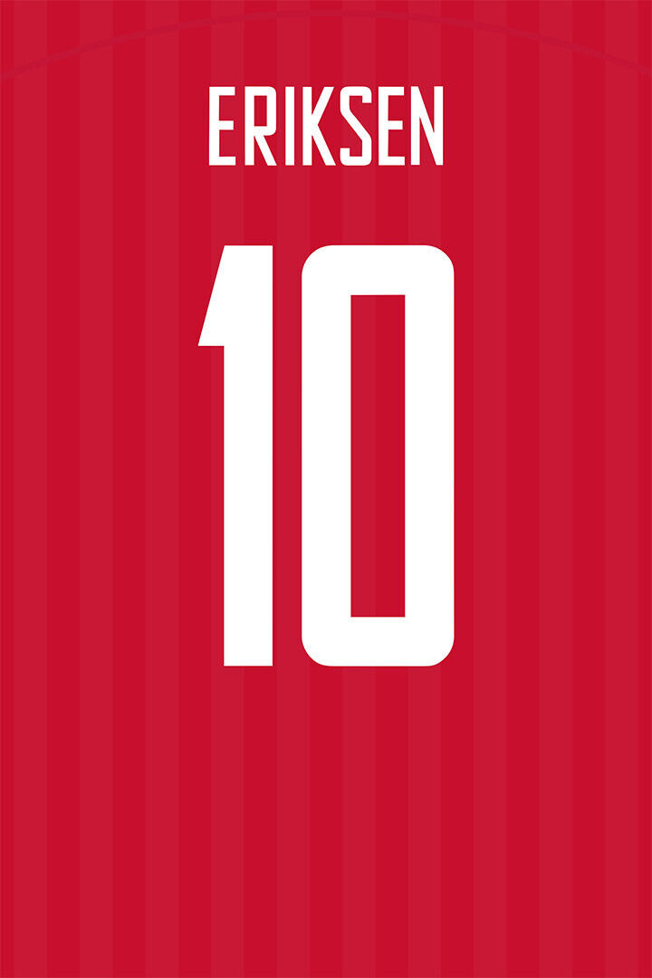 Denmark #10 Christian Eriksen World Soccer Championship Poster Wall Art Print Home Wall Decor - xonomax