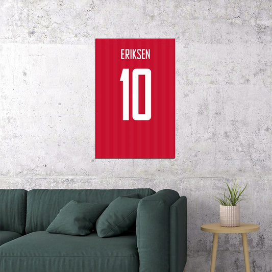Denmark #10 Christian Eriksen World Soccer Championship Poster Wall Art Print Home Wall Decor - xonomax