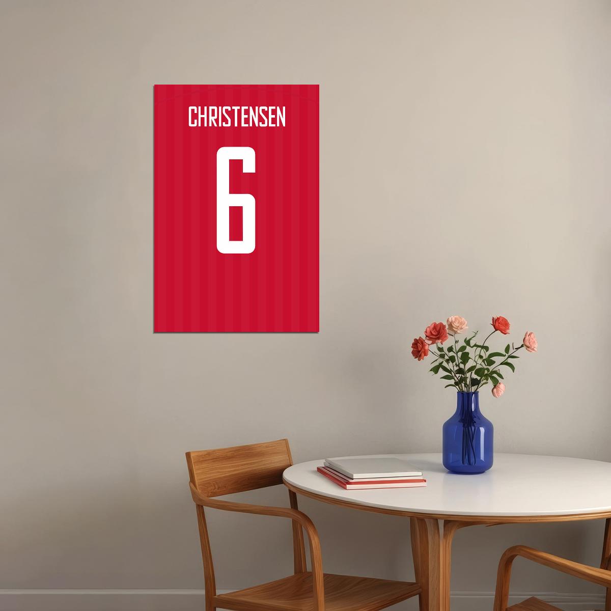 Denmark #6 Andreas Christensen World Soccer Championship Poster Wall Art Print Home Wall Decor - xonomax