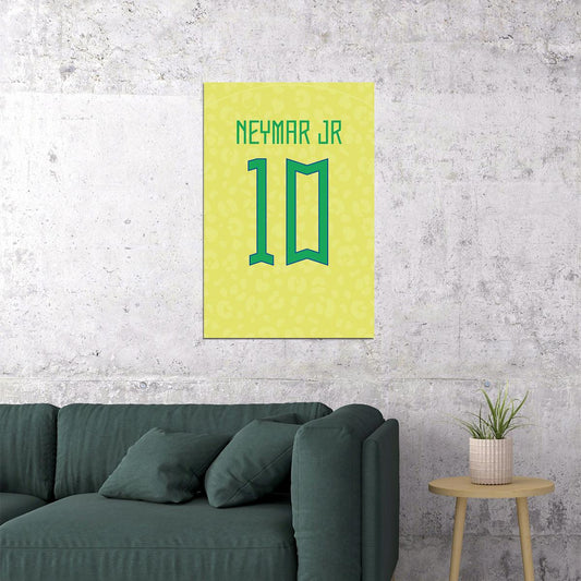 Brazil #10 Neymar Silva Jr World Soccer Championship Poster Wall Art Print Home Wall Decor - xonomax