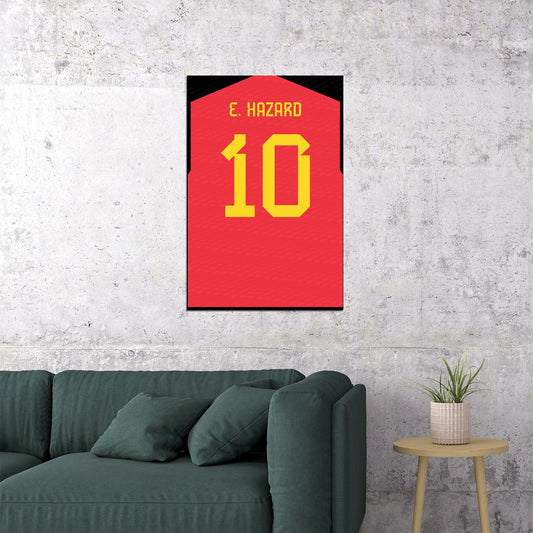 Belgium #10 Eden Hazard World Soccer Championship Poster Wall Art Print Home Wall Decor - xonomax