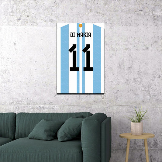 Angel Di Maria #11 Argentina World Soccer Championship Poster Wall Art Print Home Wall Decor - xonomax