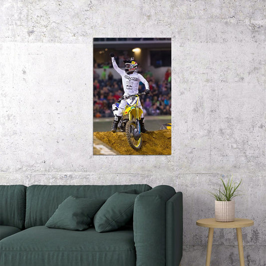 James Stewart Motorcycle Cross Country Sports Poster Wall Art Print Home Wall Decor - xonomax