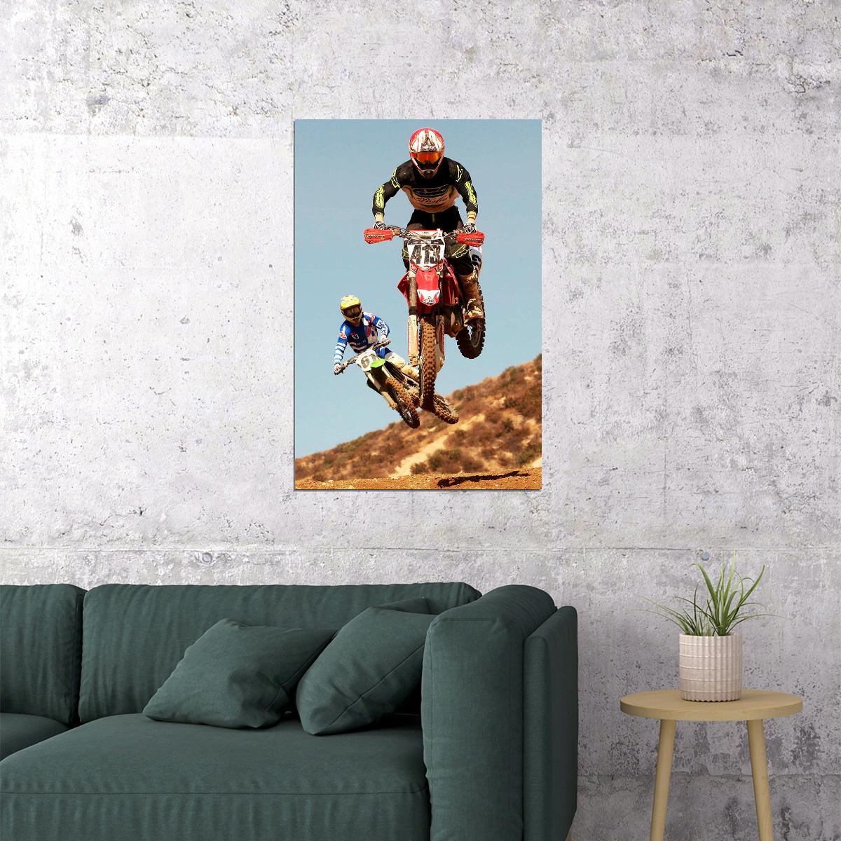 Ricky Johnson Motorcycle Cross Country Racer Star Poster Wall Art Print Home Wall Decor