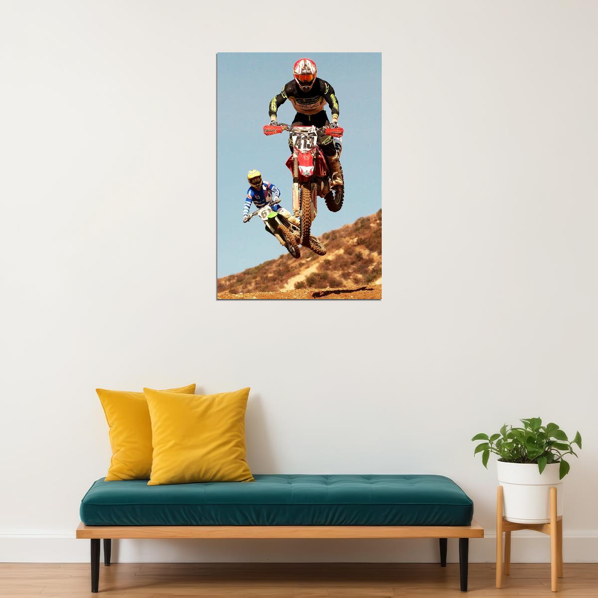 Ricky Johnson Motorcycle Cross Country Racer Star Poster Wall Art Print Home Wall Decor