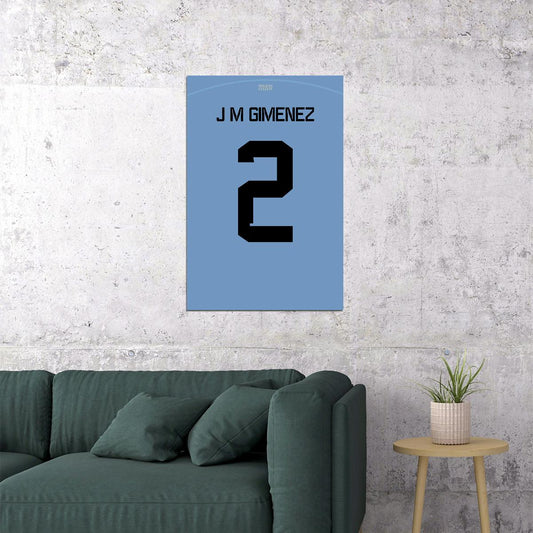 Uruguay #2 Jose Maria Gimenez World Soccer Championship Poster Wall Art Print Home Wall Decor - xonomax