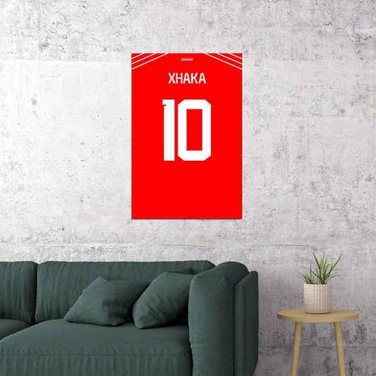Switzerland #10 Granit Xhaka World Soccer Championship Poster Wall Art Print Home Wall Decor - xonomax