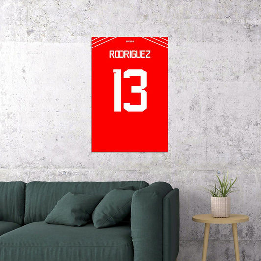 Switzerland 13 Ricardo Rodriguez World Soccer Championship Poster Wall Art Print Home Wall Decor - xonomax