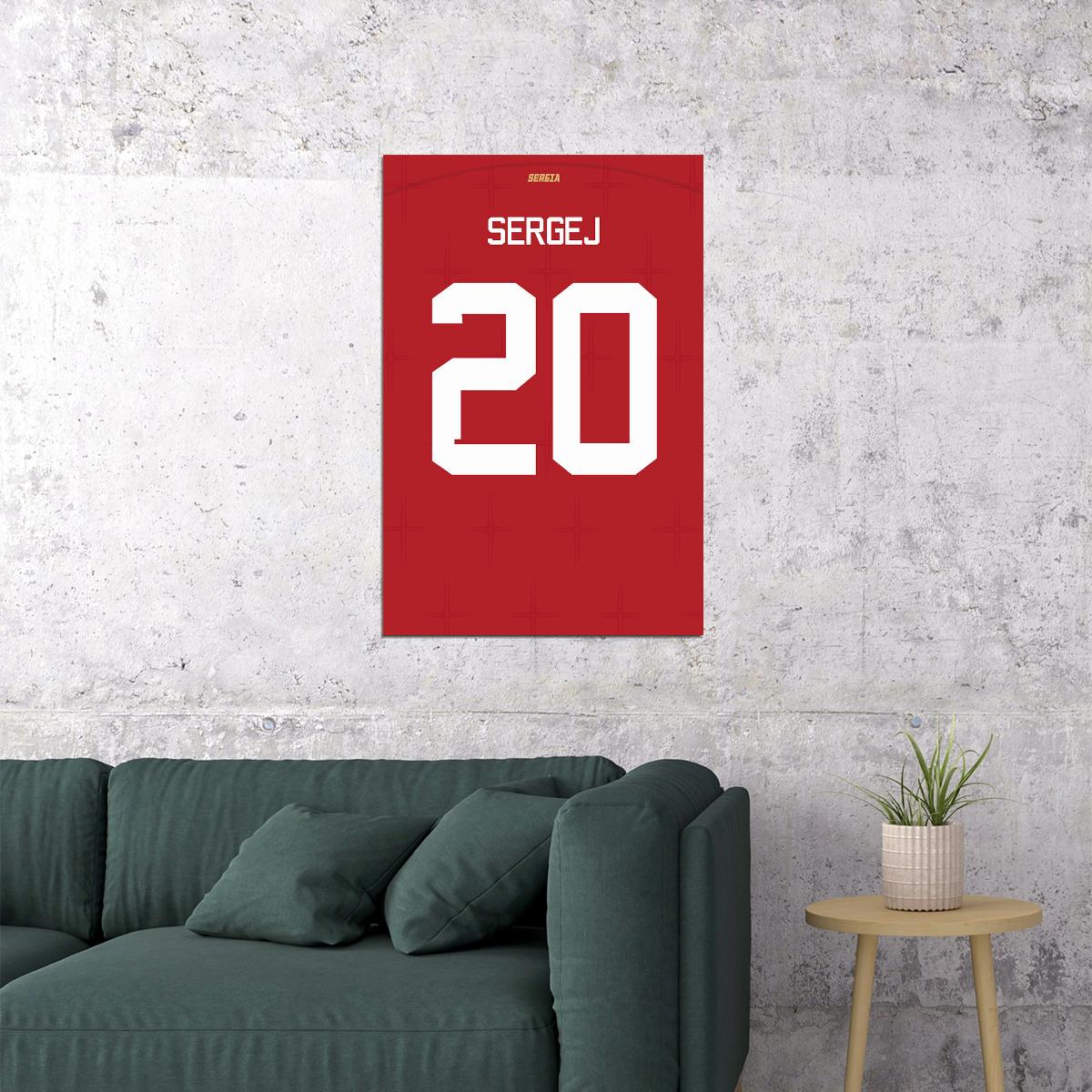 Serbia #20 Sergej Milinkovic World Soccer Championship Poster Wall Art Print Home Wall Decor