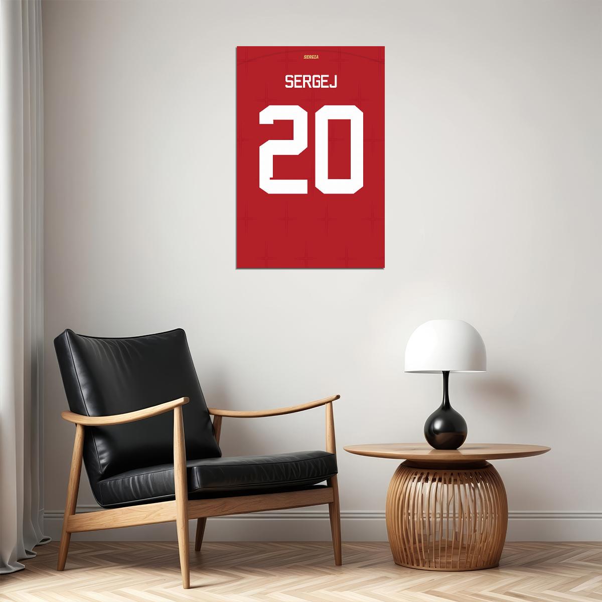 Serbia #20 Sergej Milinkovic World Soccer Championship Poster Wall Art Print Home Wall Decor