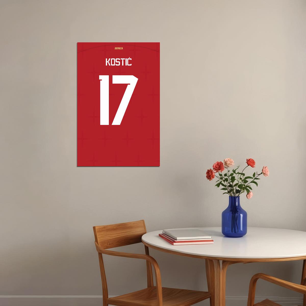 Serbia #17 Filip Kostic World Soccer Championship Poster Wall Art Print Home Wall Decor