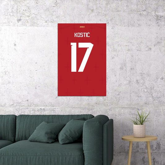 Serbia #17 Filip Kostic World Soccer Championship Poster Wall Art Print Home Wall Decor - xonomax