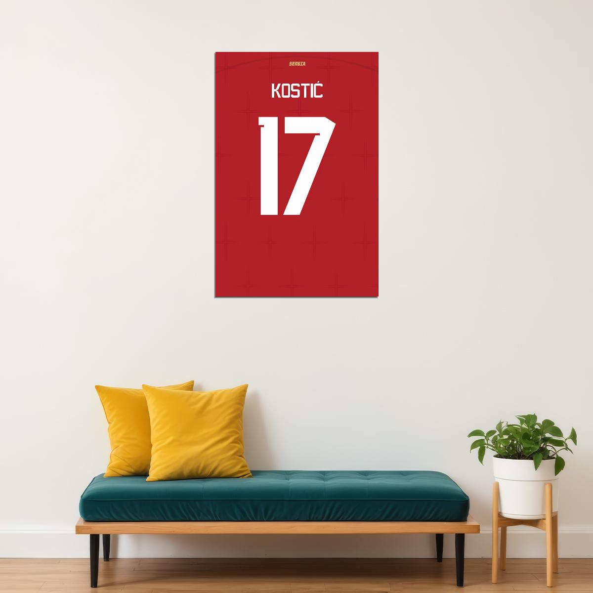Serbia #17 Filip Kostic World Soccer Championship Poster Wall Art Print Home Wall Decor