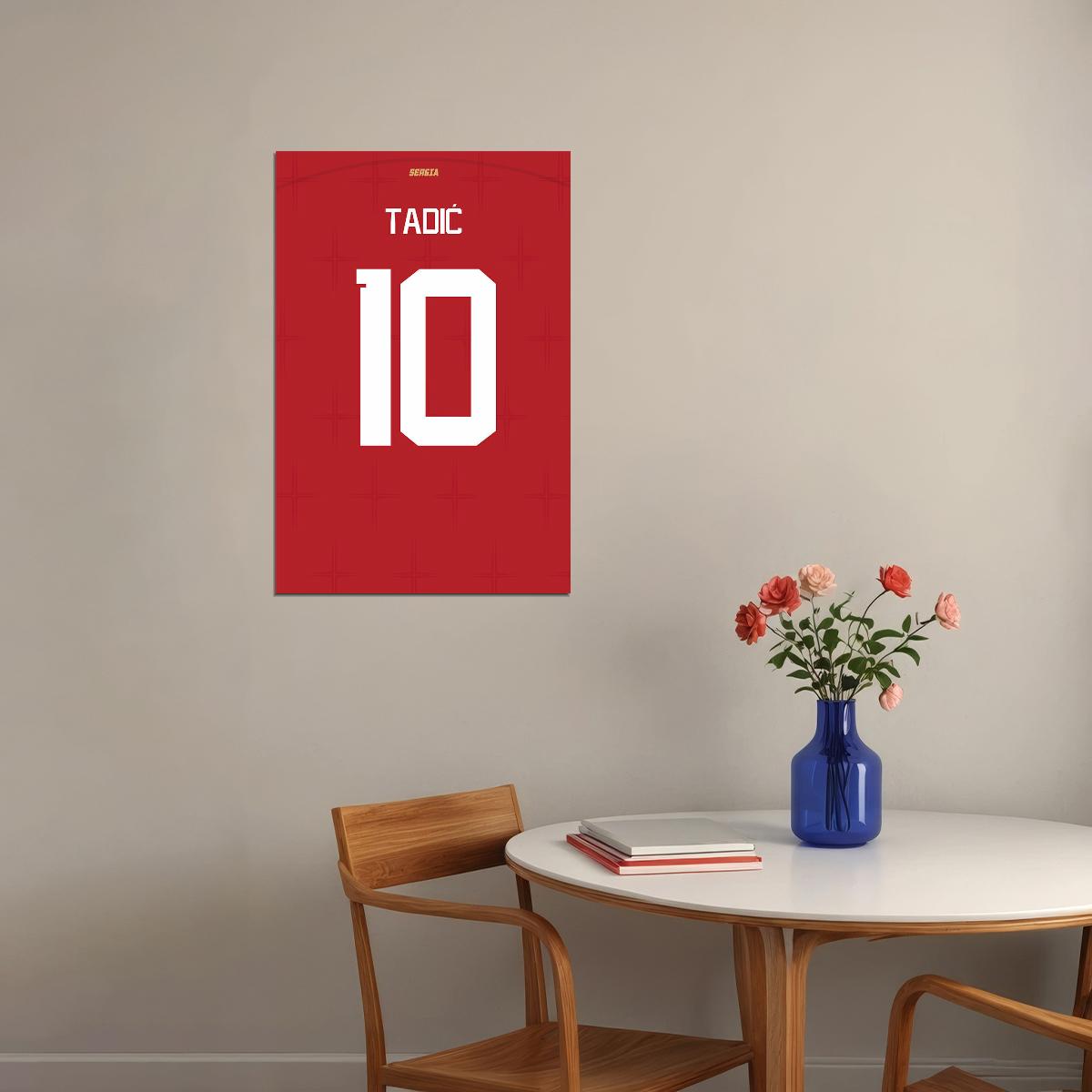 Serbia #10 Dusan Tadic World Soccer Championship Poster Wall Art Print Home Wall Decor