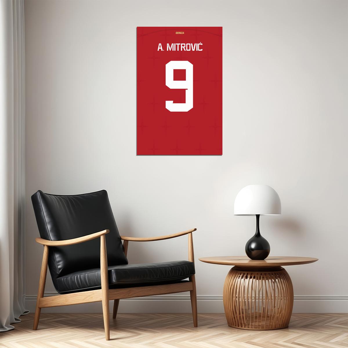 Serbia #9 Aleksandar Mitrovic World Soccer Championship Poster Wall Art Print Home Wall Decor