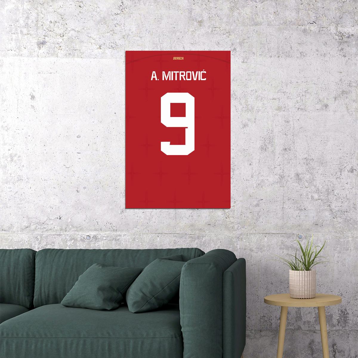 Serbia #9 Aleksandar Mitrovic World Soccer Championship Poster Wall Art Print Home Wall Decor