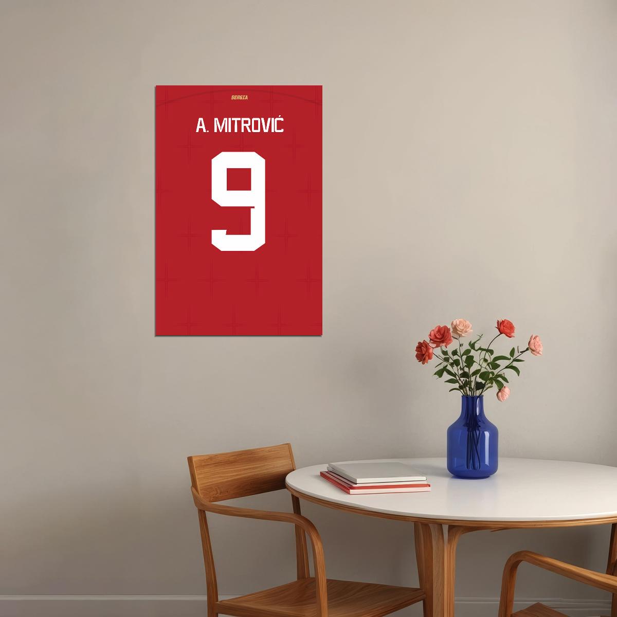Serbia #9 Aleksandar Mitrovic World Soccer Championship Poster Wall Art Print Home Wall Decor