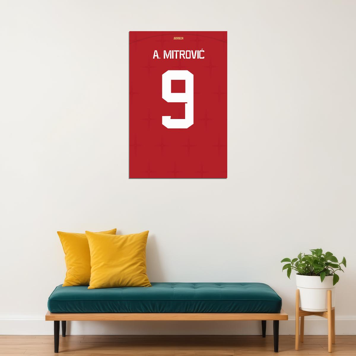 Serbia #9 Aleksandar Mitrovic World Soccer Championship Poster Wall Art Print Home Wall Decor