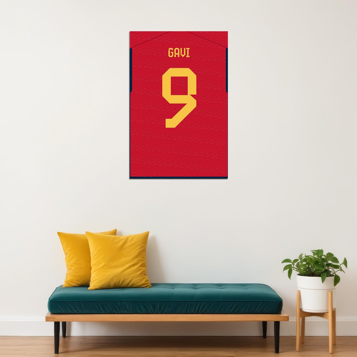 Spain #9 Gavi World Soccer Championship Poster Wall Art Print Home Wall Decor - xonomax