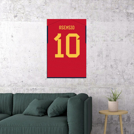 Spain #10 Marco Asensio World Soccer Championship Poster Wall Art Print Home Wall Decor - xonomax
