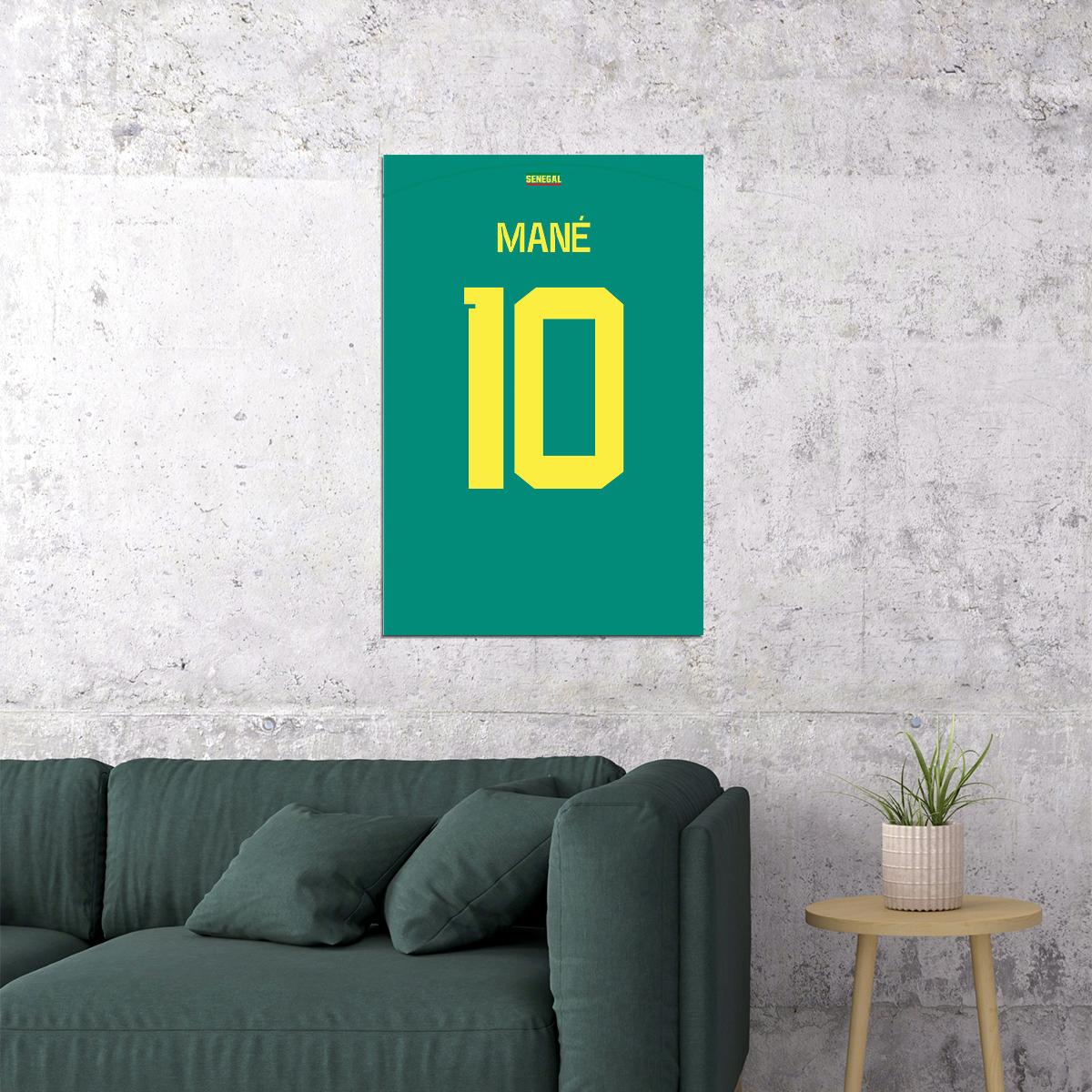 Senegal #10 Sadio Mane World Soccer Championship Poster Wall Art Print Home Wall Decor