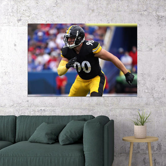 T.j. Watt American Football Player Pittsburgh Steelers Poster Wall Art Print Home Wall Decor - xonomax