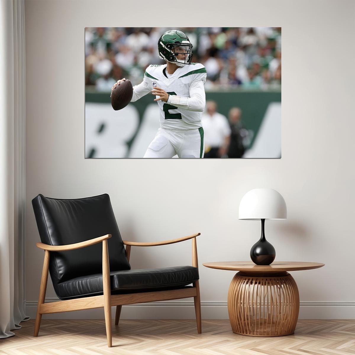 New York Jets American Football Player Zach Wilson Poster Wall Art Print Home Wall Decor - xonomax