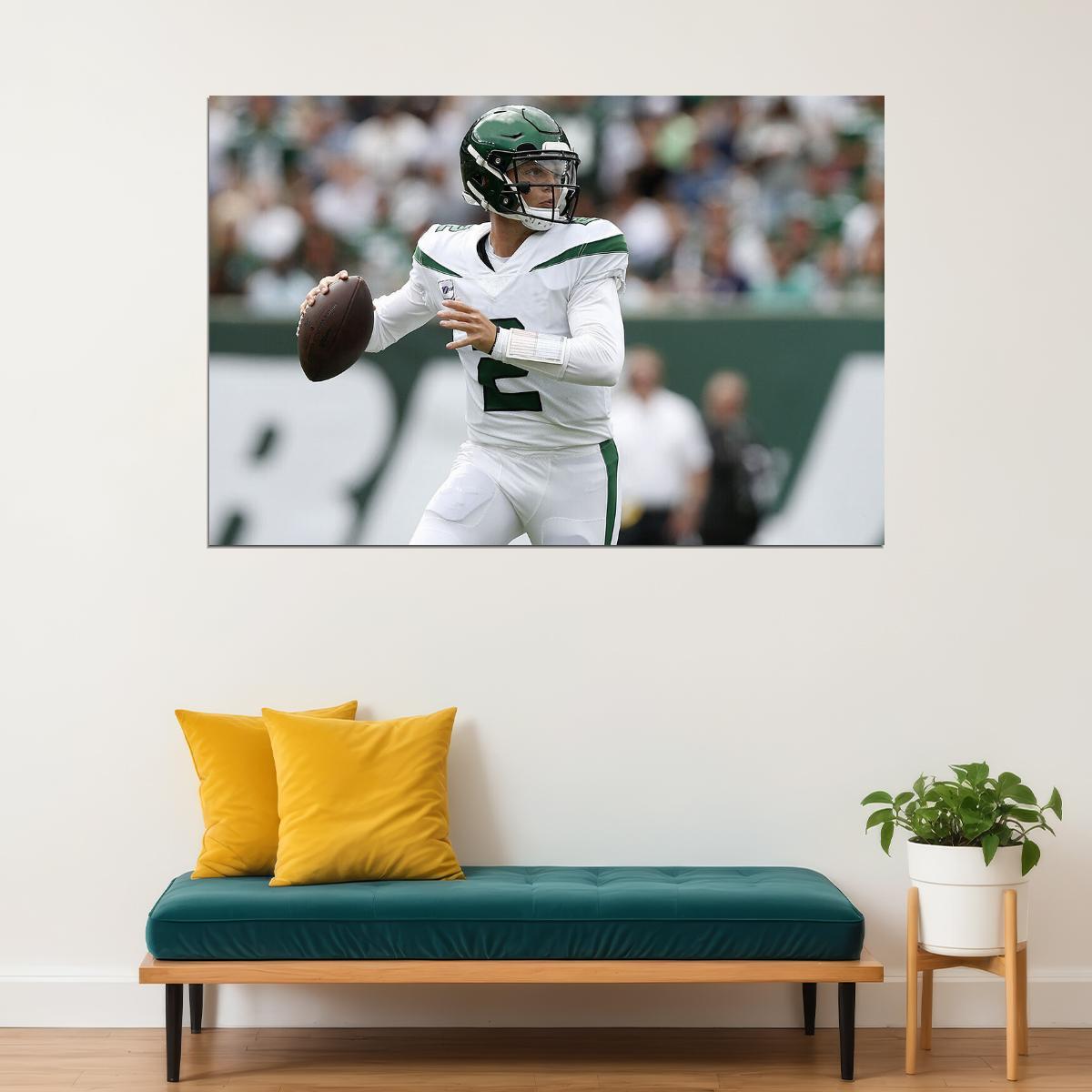 New York Jets American Football Player Zach Wilson Poster Wall Art Print Home Wall Decor - xonomax