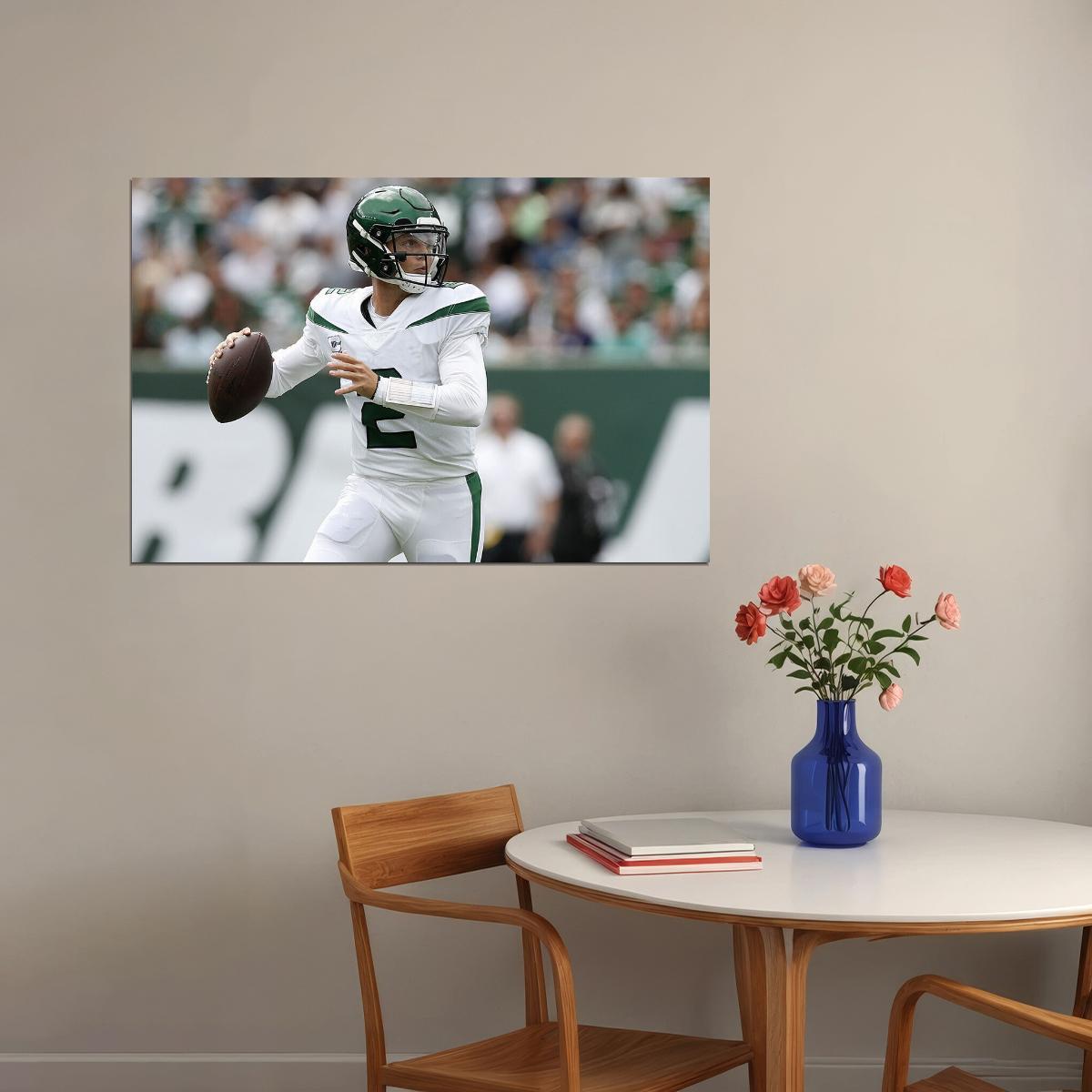 New York Jets American Football Player Zach Wilson Poster Wall Art Print Home Wall Decor - xonomax