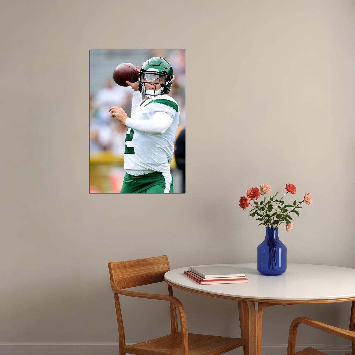 New York Jets Zach Wilson American Football Player Poster Wall Art Print Home Wall Decor - xonomax