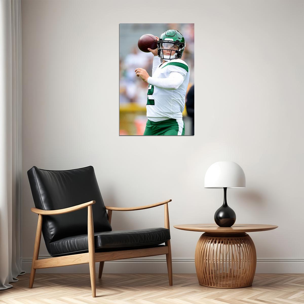 New York Jets Zach Wilson American Football Player Poster Wall Art Print Home Wall Decor - xonomax