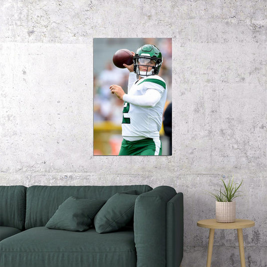 New York Jets Zach Wilson American Football Player Poster Wall Art Print Home Wall Decor - xonomax