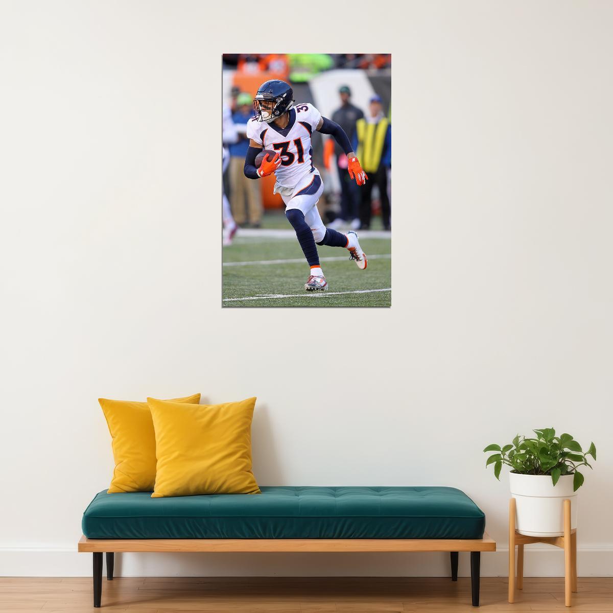Denver Broncos American Football Player 31 Justin Simmons Poster Wall Art Print Home Wall Decor - xonomax