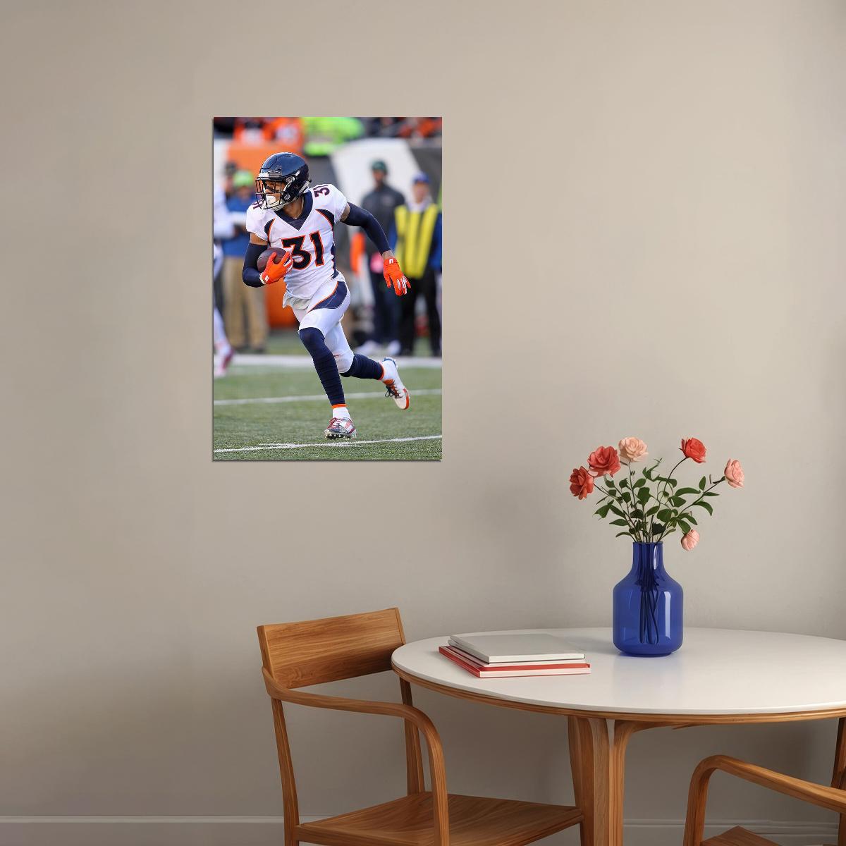 Denver Broncos American Football Player 31 Justin Simmons Poster Wall Art Print Home Wall Decor - xonomax