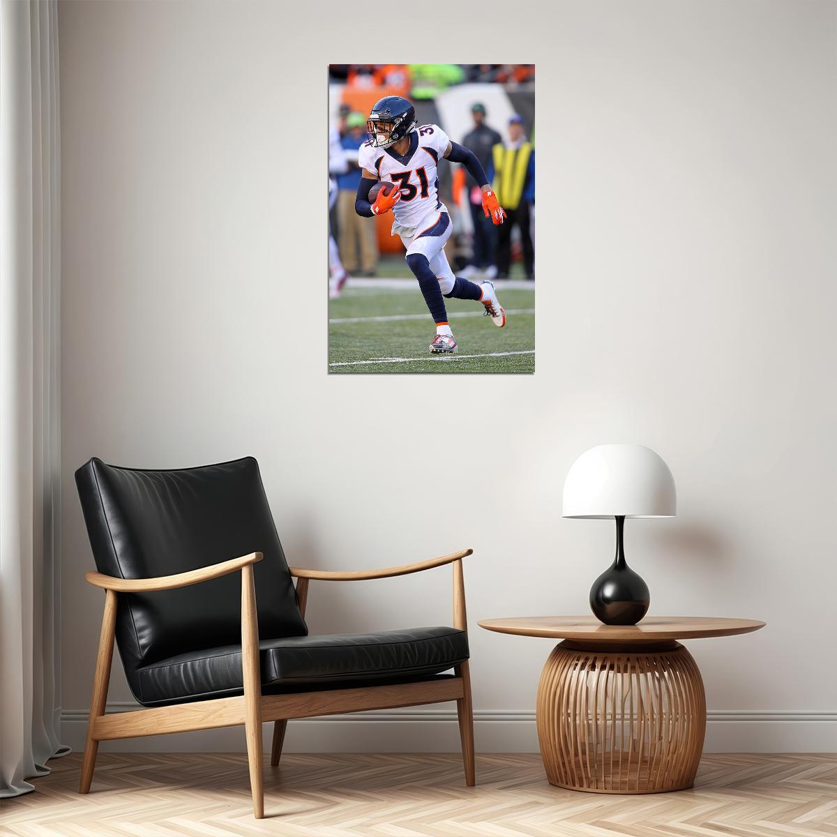 Denver Broncos American Football Player 31 Justin Simmons Poster Wall Art Print Home Wall Decor - xonomax