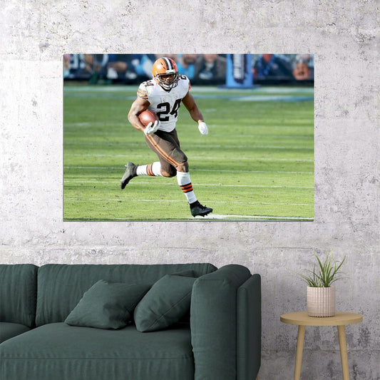 Cleveland Browns Nick Chubb 24 American Football Player Poster Wall Art Print Home Wall Decor - xonomax