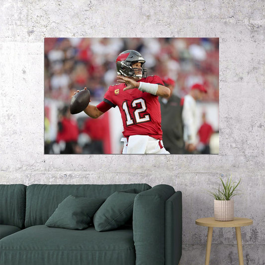 Tampa Bay Buccaneers Tom Brady Quarterback Football Player Poster Wall Art Print Home Wall Decor - xonomax