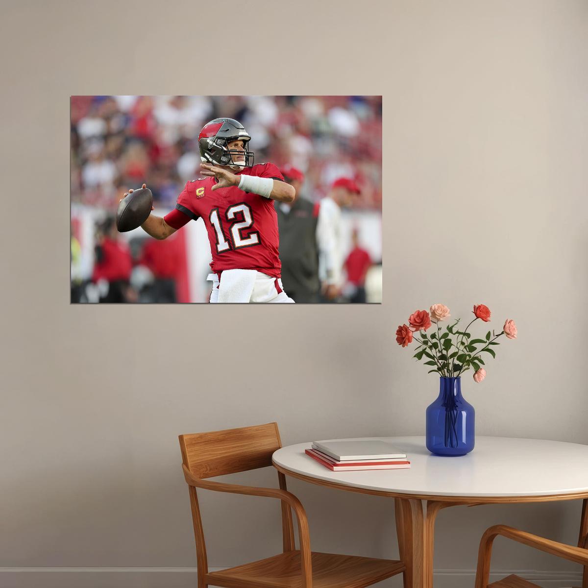 Tampa Bay Buccaneers Tom Brady Quarterback Football Player Poster Wall Art Print Home Wall Decor - xonomax