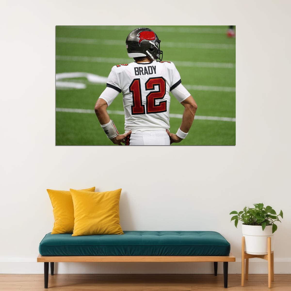 Tampa Bay Buccaneers American Football Player 12 Tom Brady Poster Wall Art Print Home Wall Decor