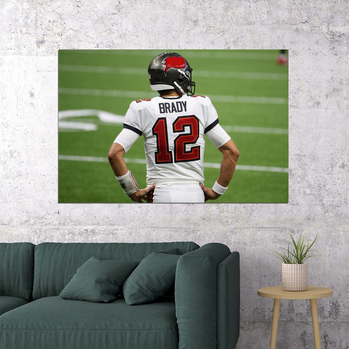 Tampa Bay Buccaneers American Football Player 12 Tom Brady Poster Wall Art Print Home Wall Decor