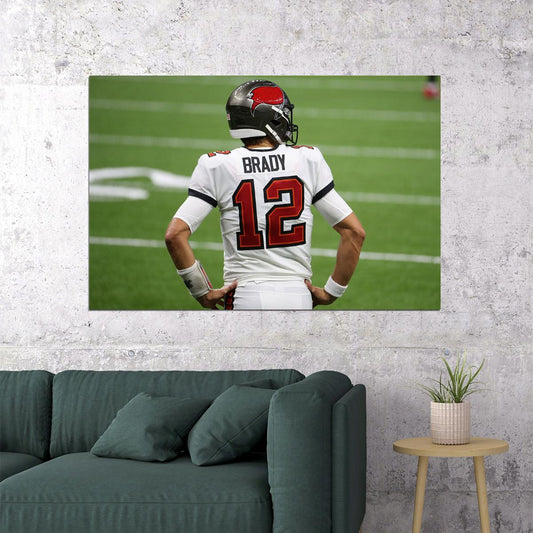 Tampa Bay Buccaneers American Football Player 12 Tom Brady Poster Wall Art Print Home Wall Decor - xonomax