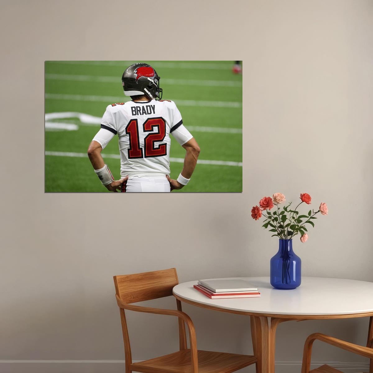 Tampa Bay Buccaneers American Football Player 12 Tom Brady Poster Wall Art Print Home Wall Decor