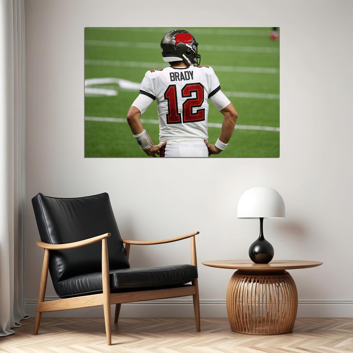 Tampa Bay Buccaneers American Football Player 12 Tom Brady Poster Wall Art Print Home Wall Decor