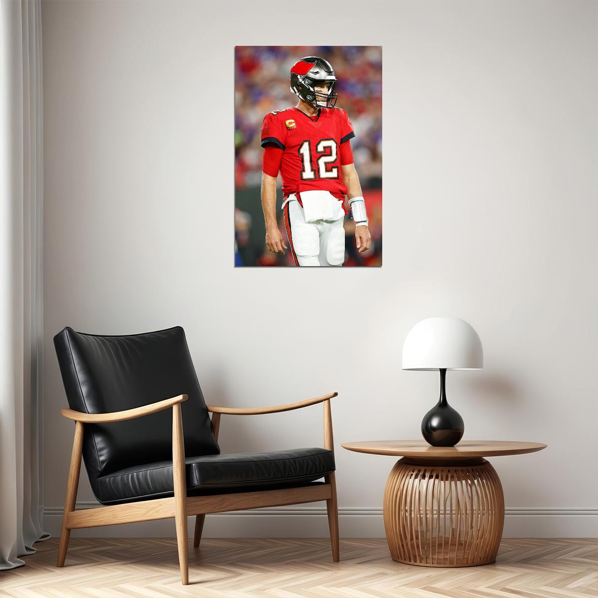 Tampa Bay Buccaneers Tom Brady 12 American Football Player Poster Wall Art Print Home Wall Decor - xonomax