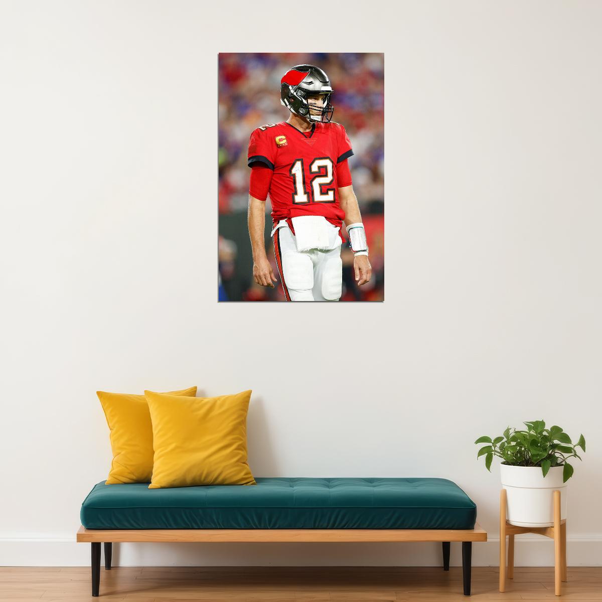 Tampa Bay Buccaneers Tom Brady 12 American Football Player Poster Wall Art Print Home Wall Decor - xonomax