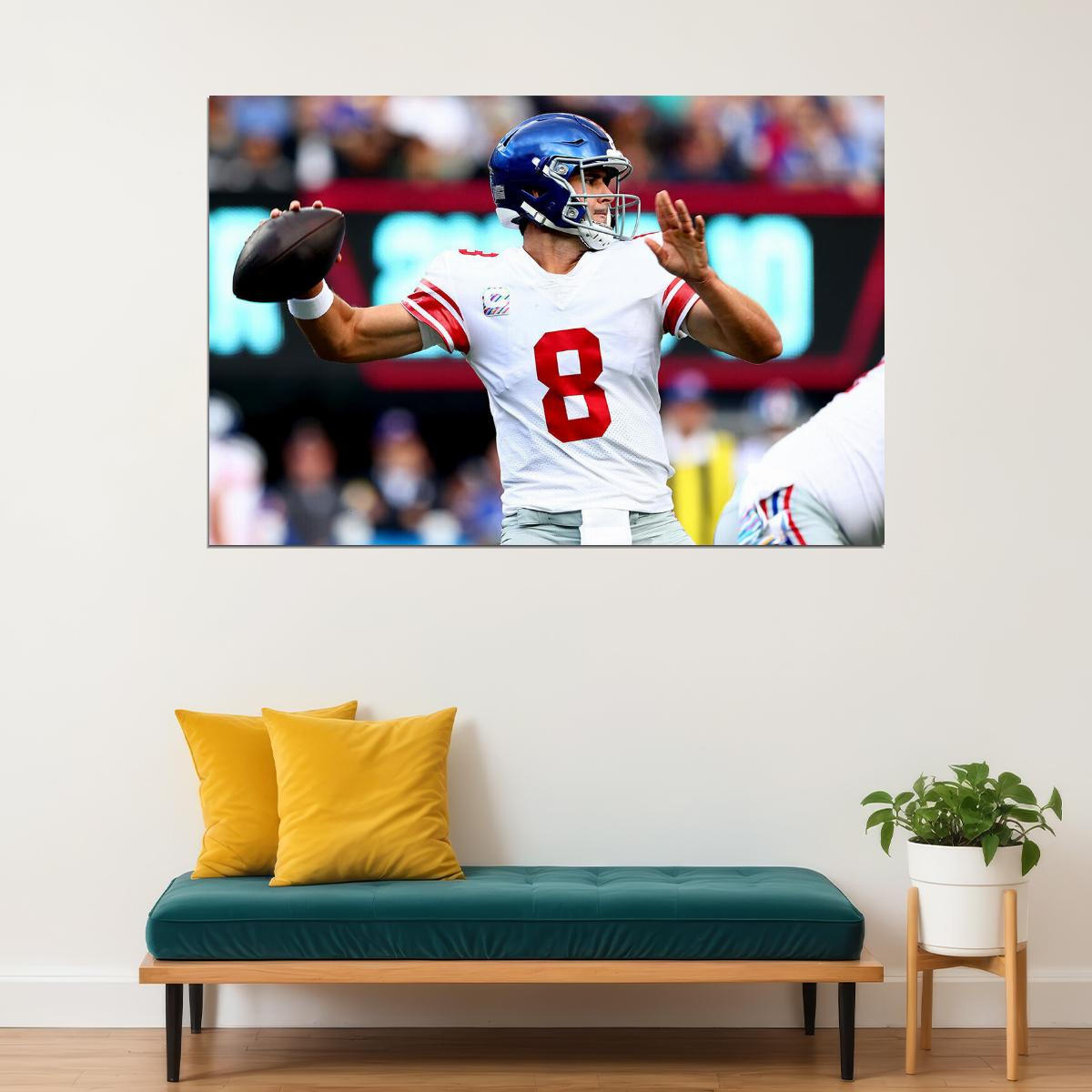Daniel Jones 8 New York Giants American Football Player Poster Wall Art Print Home Wall Decor - xonomax