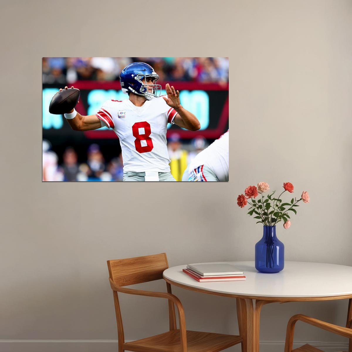 Daniel Jones 8 New York Giants American Football Player Poster Wall Art Print Home Wall Decor - xonomax