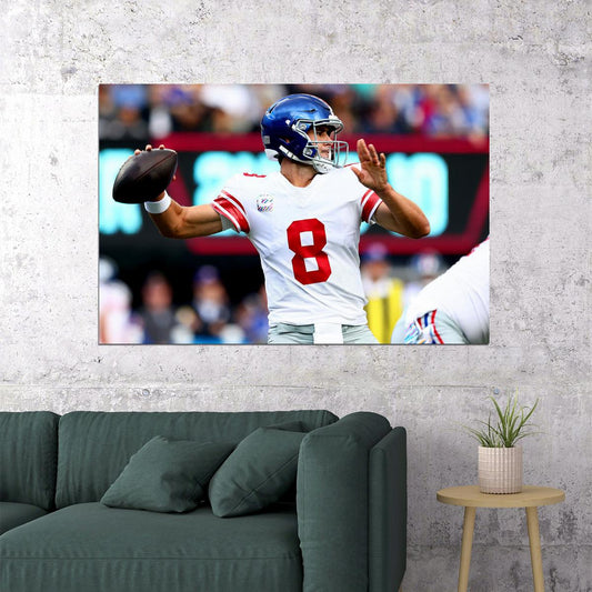 Daniel Jones 8 New York Giants American Football Player Poster Wall Art Print Home Wall Decor - xonomax