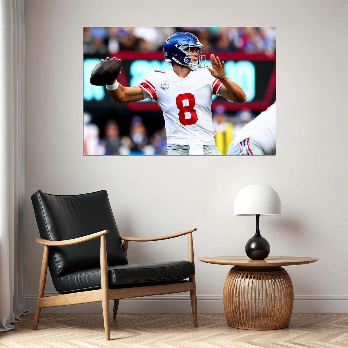 Daniel Jones 8 New York Giants American Football Player Poster Wall Art Print Home Wall Decor - xonomax